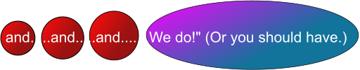 and.....and.....and.......We do!" (Or you should have.)